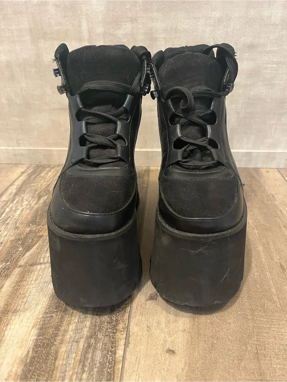 Edgy Black Platform Sneakers